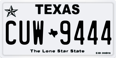 TX license plate CUW9444