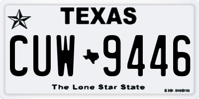 TX license plate CUW9446