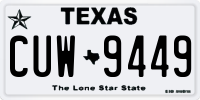 TX license plate CUW9449