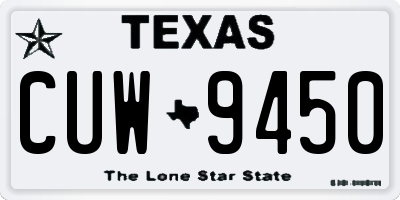 TX license plate CUW9450