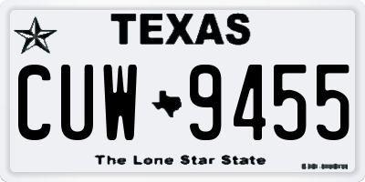 TX license plate CUW9455