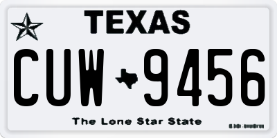 TX license plate CUW9456
