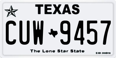 TX license plate CUW9457