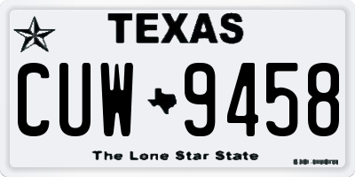 TX license plate CUW9458