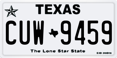 TX license plate CUW9459