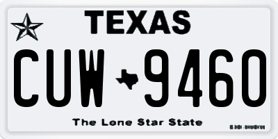 TX license plate CUW9460