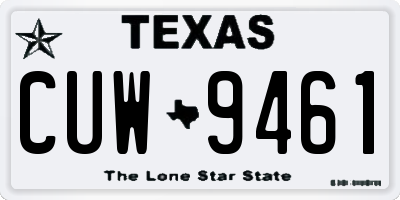 TX license plate CUW9461