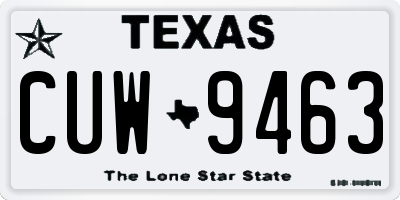 TX license plate CUW9463