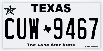 TX license plate CUW9467