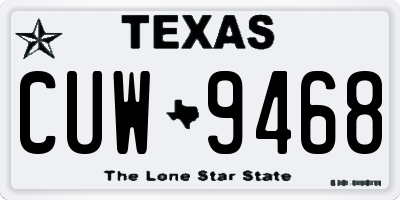 TX license plate CUW9468