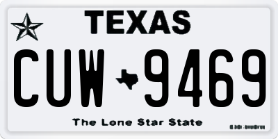 TX license plate CUW9469