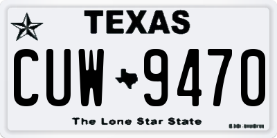 TX license plate CUW9470