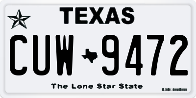 TX license plate CUW9472
