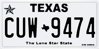 TX license plate CUW9474