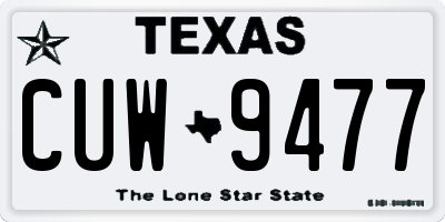 TX license plate CUW9477