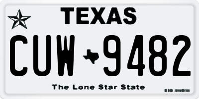TX license plate CUW9482