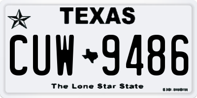 TX license plate CUW9486
