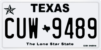 TX license plate CUW9489