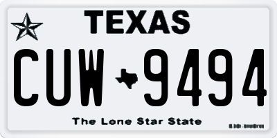 TX license plate CUW9494
