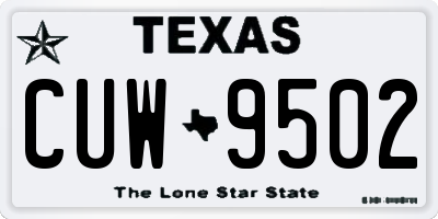 TX license plate CUW9502