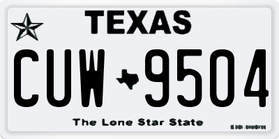 TX license plate CUW9504