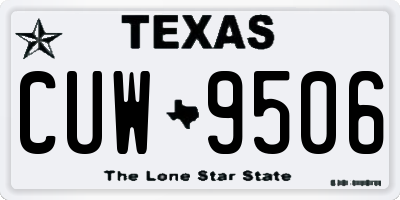 TX license plate CUW9506