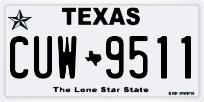 TX license plate CUW9511