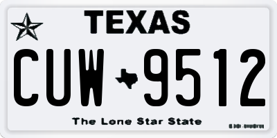 TX license plate CUW9512