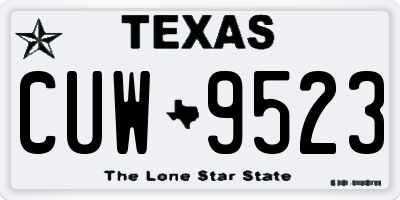 TX license plate CUW9523