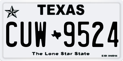 TX license plate CUW9524