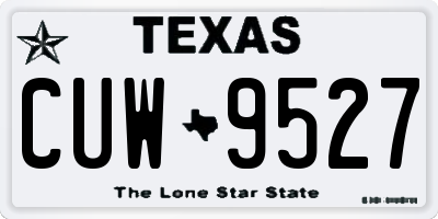TX license plate CUW9527