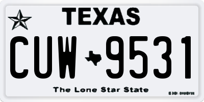 TX license plate CUW9531