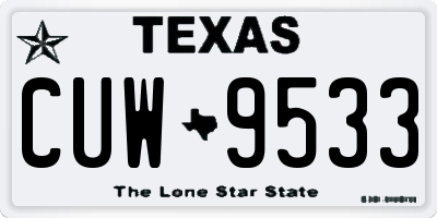 TX license plate CUW9533