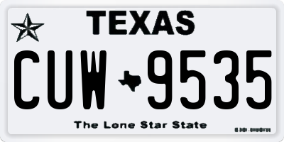 TX license plate CUW9535