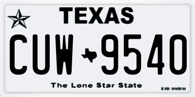 TX license plate CUW9540