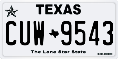 TX license plate CUW9543