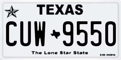 TX license plate CUW9550