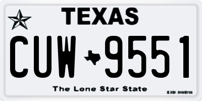 TX license plate CUW9551