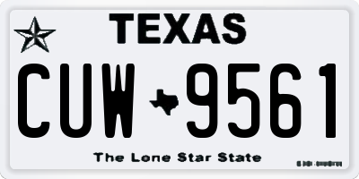 TX license plate CUW9561