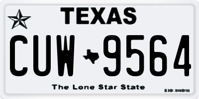TX license plate CUW9564
