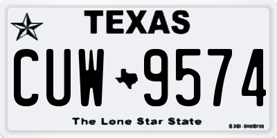 TX license plate CUW9574