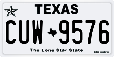 TX license plate CUW9576