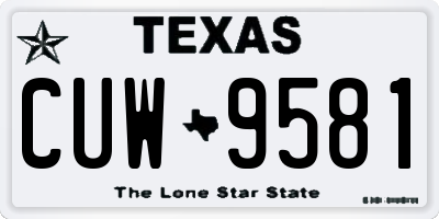TX license plate CUW9581
