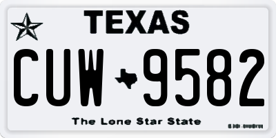 TX license plate CUW9582