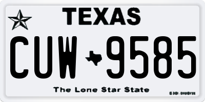TX license plate CUW9585