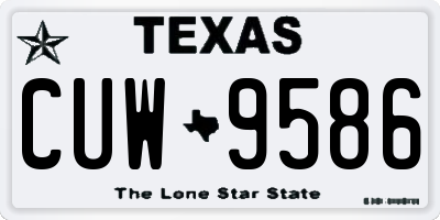 TX license plate CUW9586
