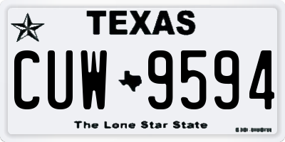 TX license plate CUW9594