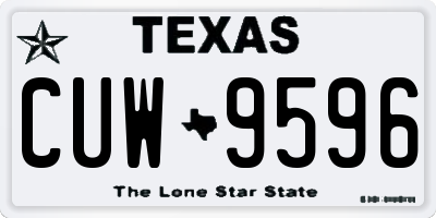 TX license plate CUW9596