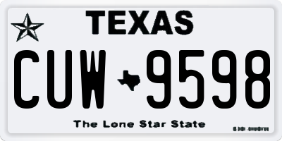 TX license plate CUW9598