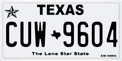 TX license plate CUW9604
